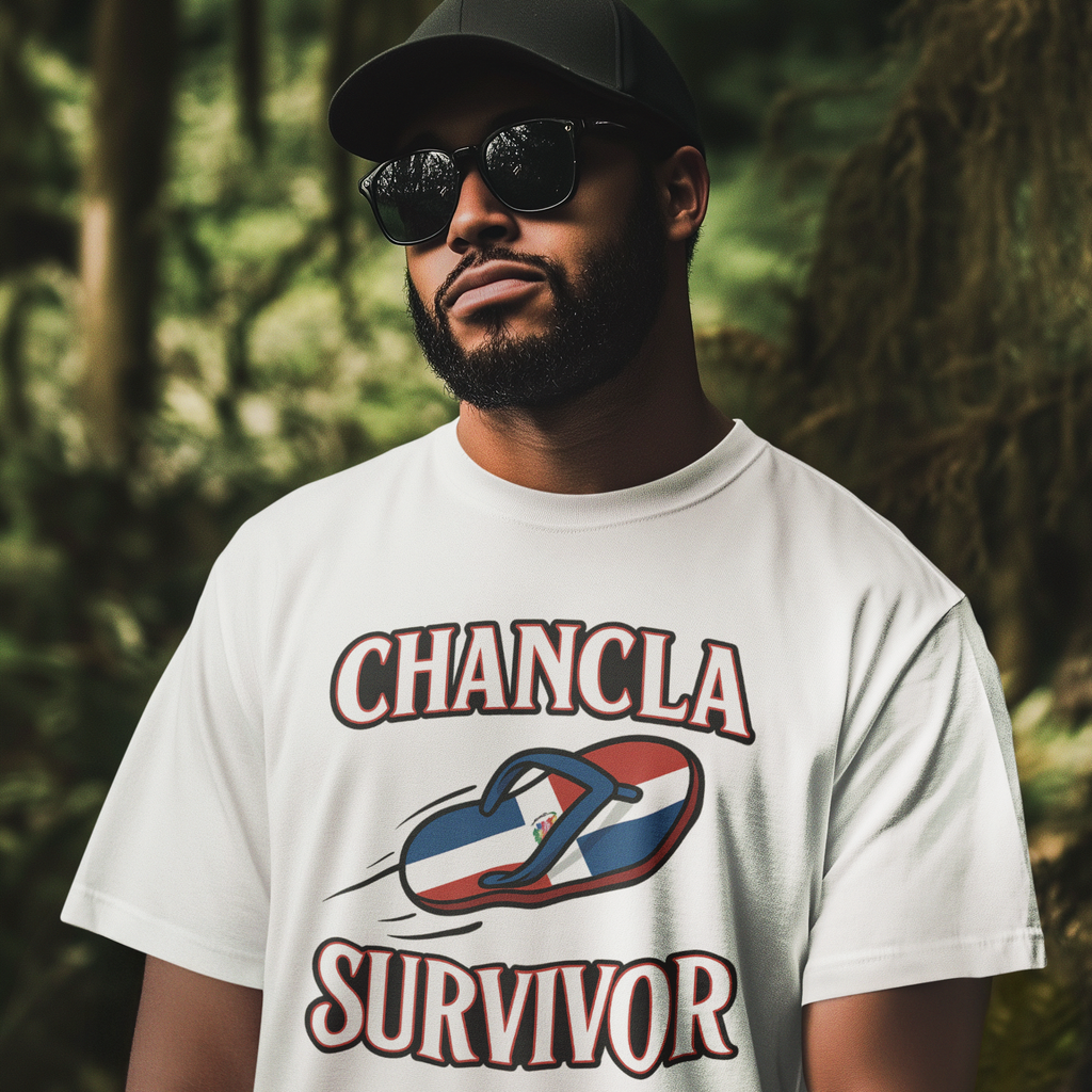 Dominican Republic Chancla Survivor T-shirt | Chancleta Joke Design Latino Pride Funny Viral Tees | DR | Unisex