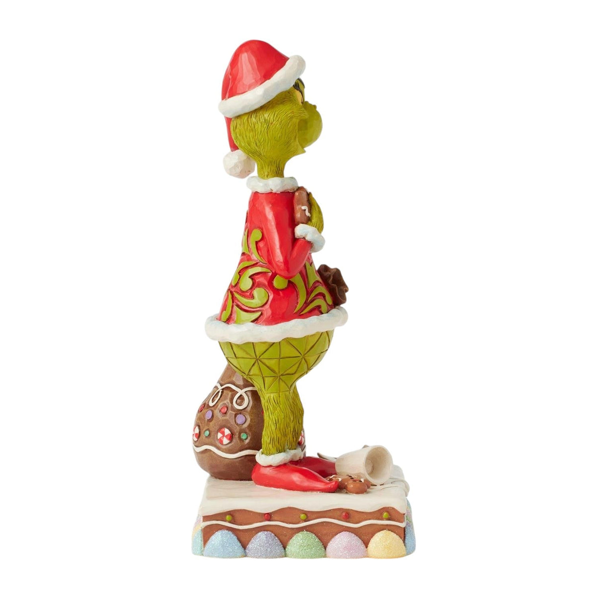 Grinch Eating Gingerbread Cookie and Milk